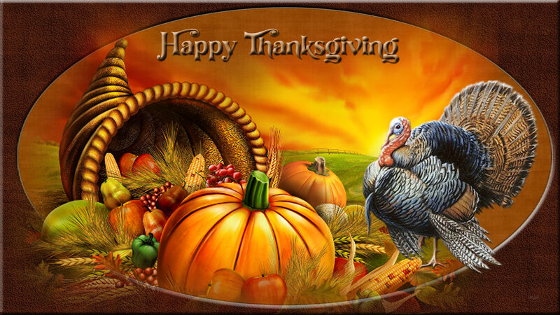 Turkey and Cornucopia — Orange