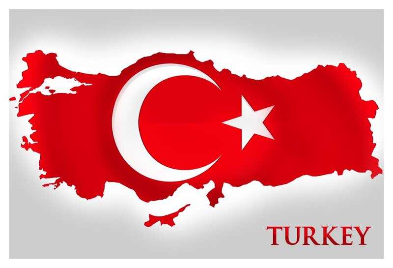 Turkey map with flag design