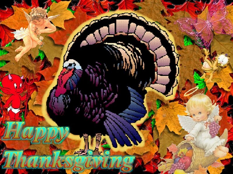 Turkey with Autumn Leaves