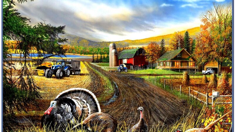 Turkeys on a Farm — Green