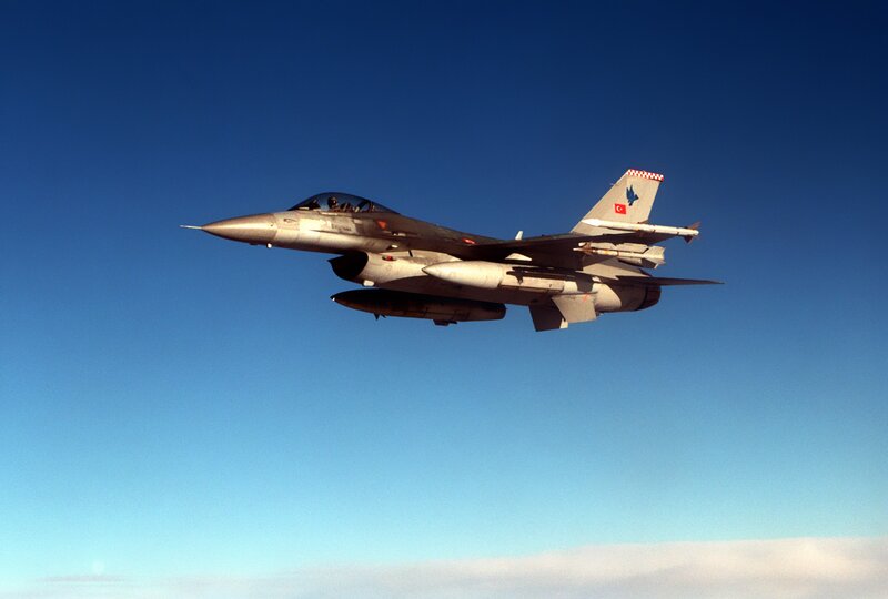 Turkish Air Force Jet — Blue, Calm