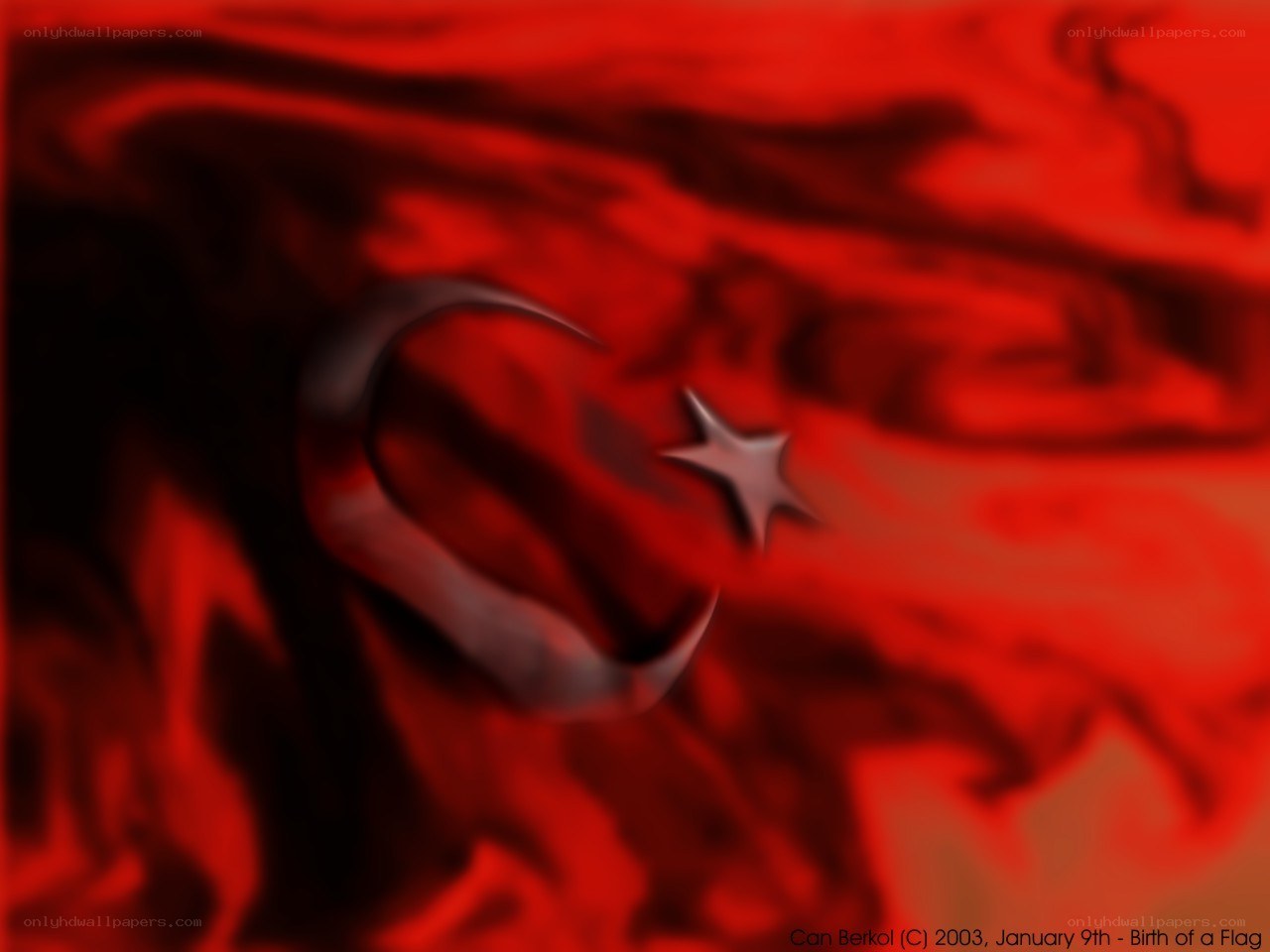 Turkish flag artistic rendering