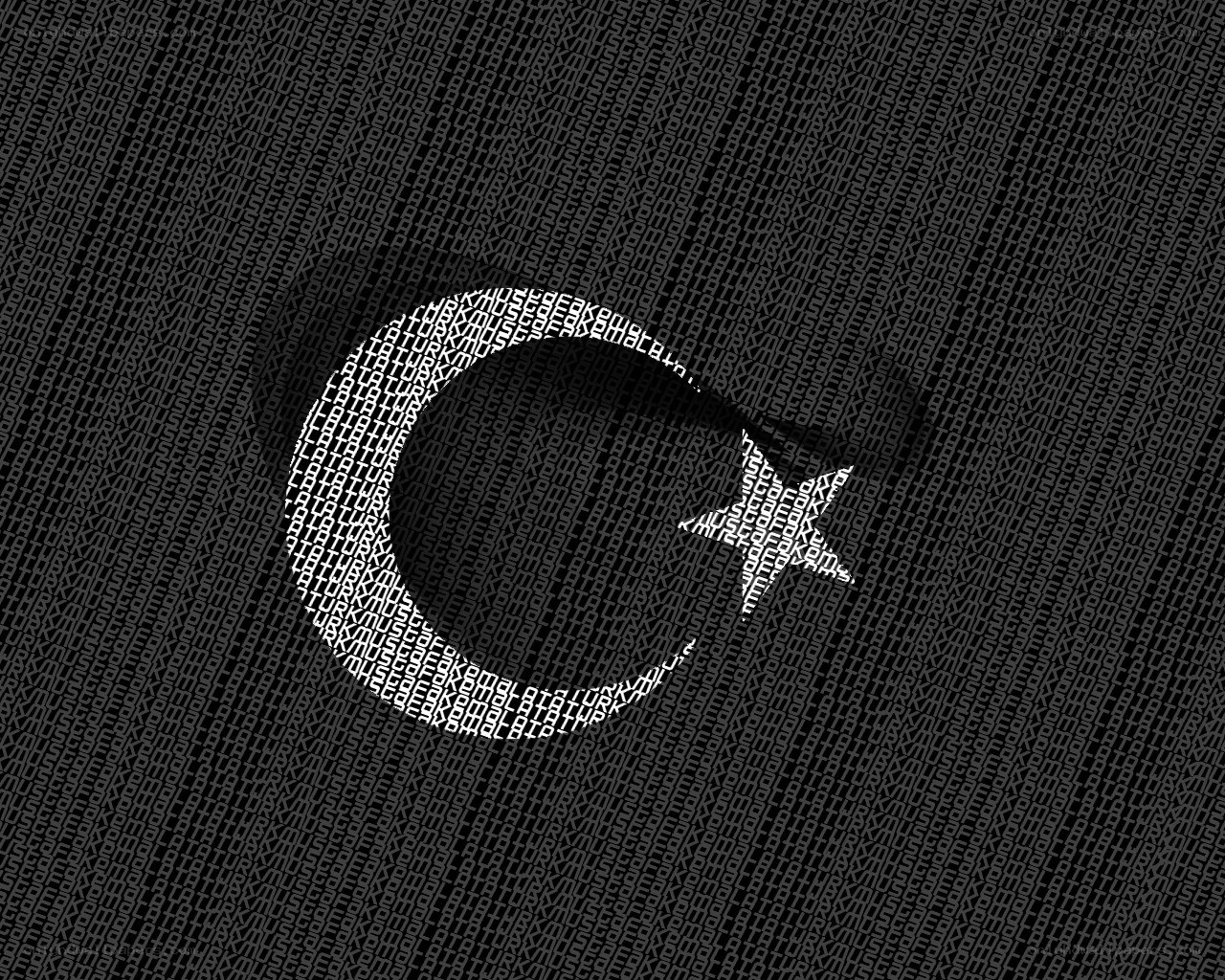 Turkish flag in digital text