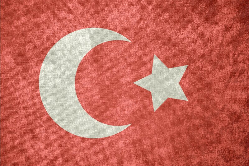 Turkish Flag on Fabric