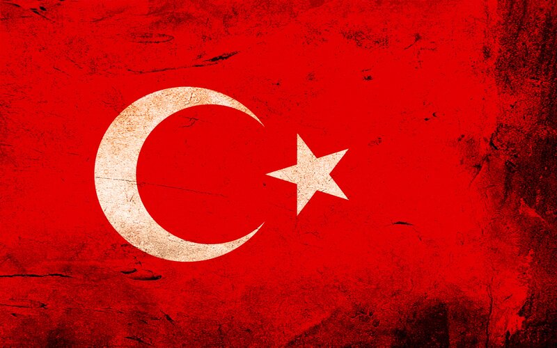 Turkish Flag on Textured Surface
