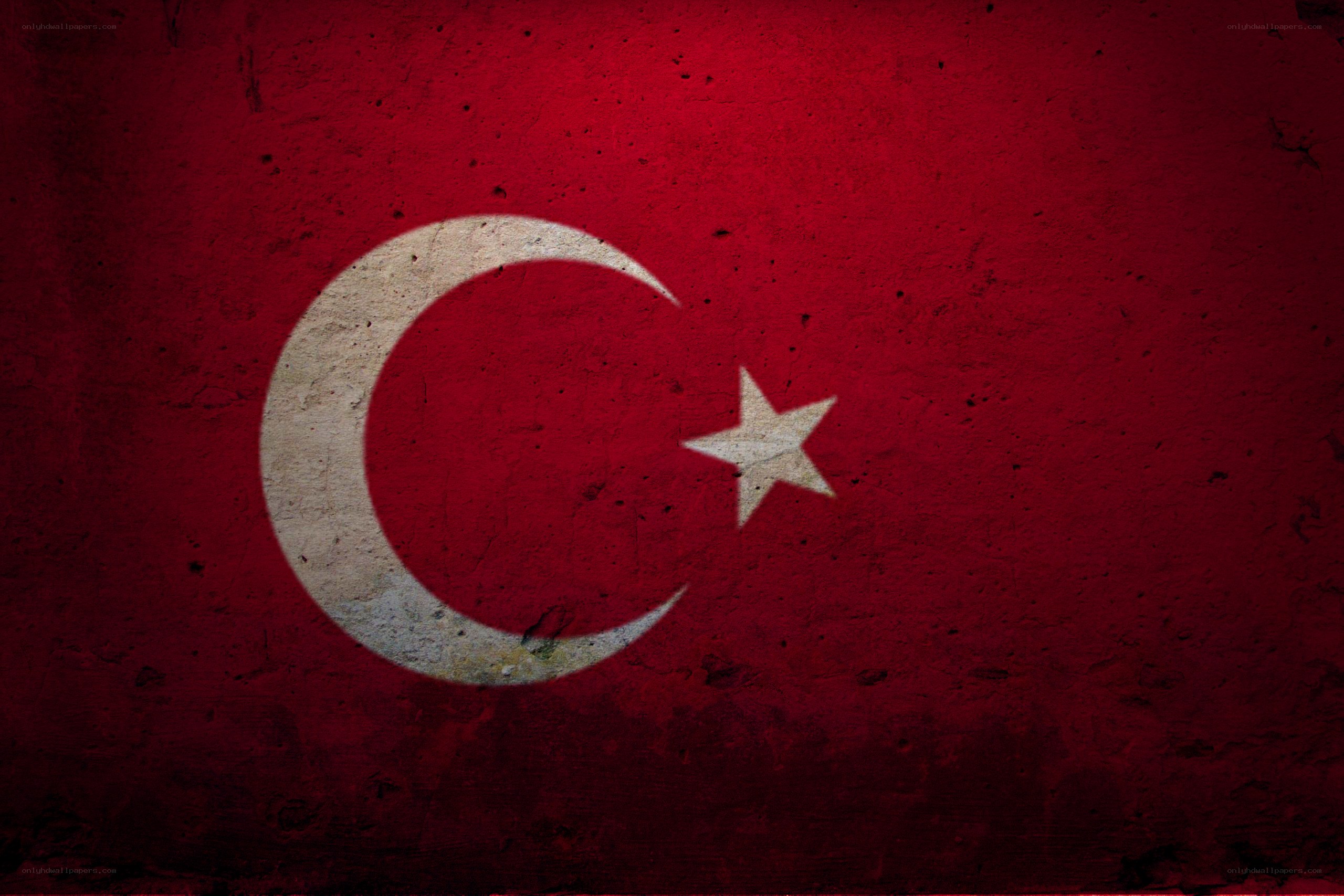 Turkish flag on textured wall