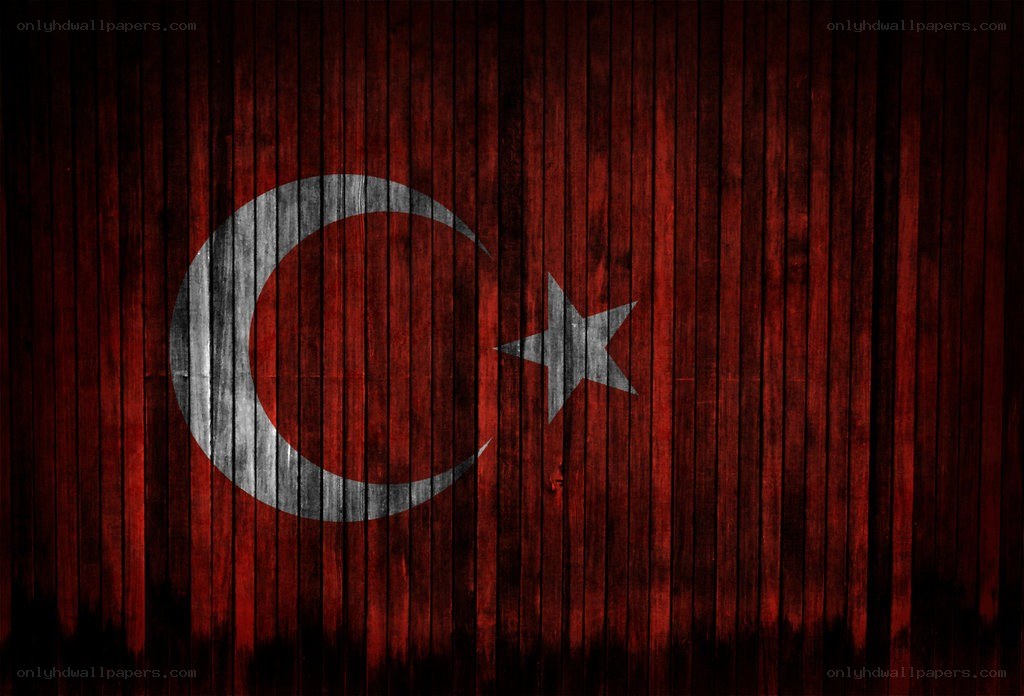 Turkish flag on wood