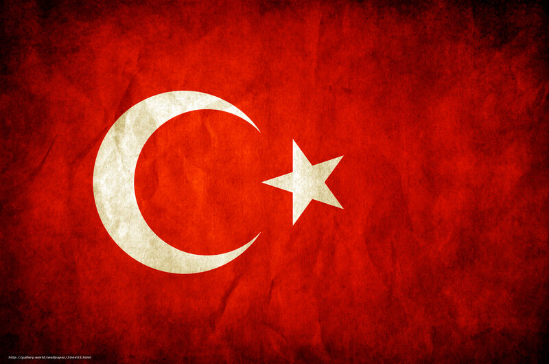 Turkish Flag — Red, Patriotic, Digital Art, Crescent