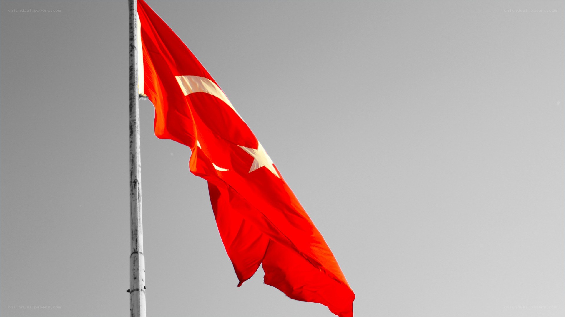 Turkish flag waving in the wind
