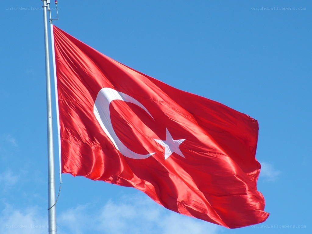 Turkish flag waving in the wind