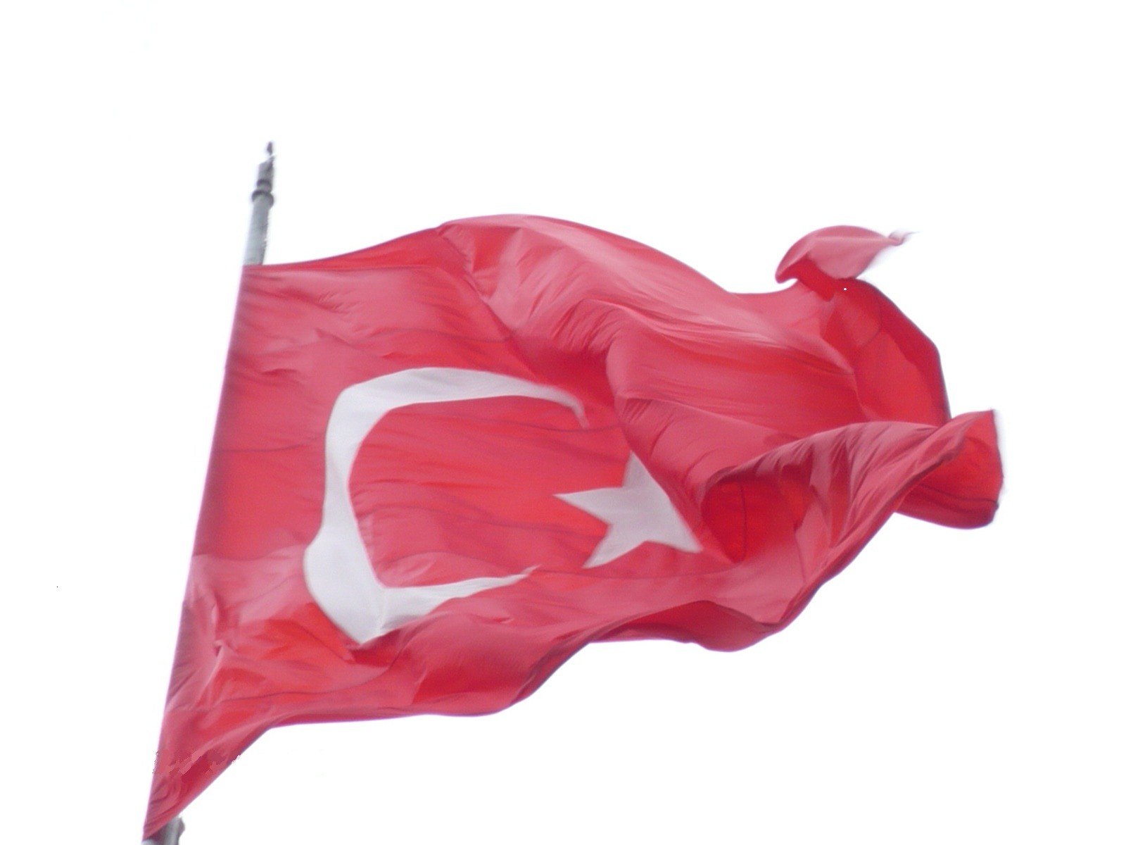 Turkish flag waving in wind