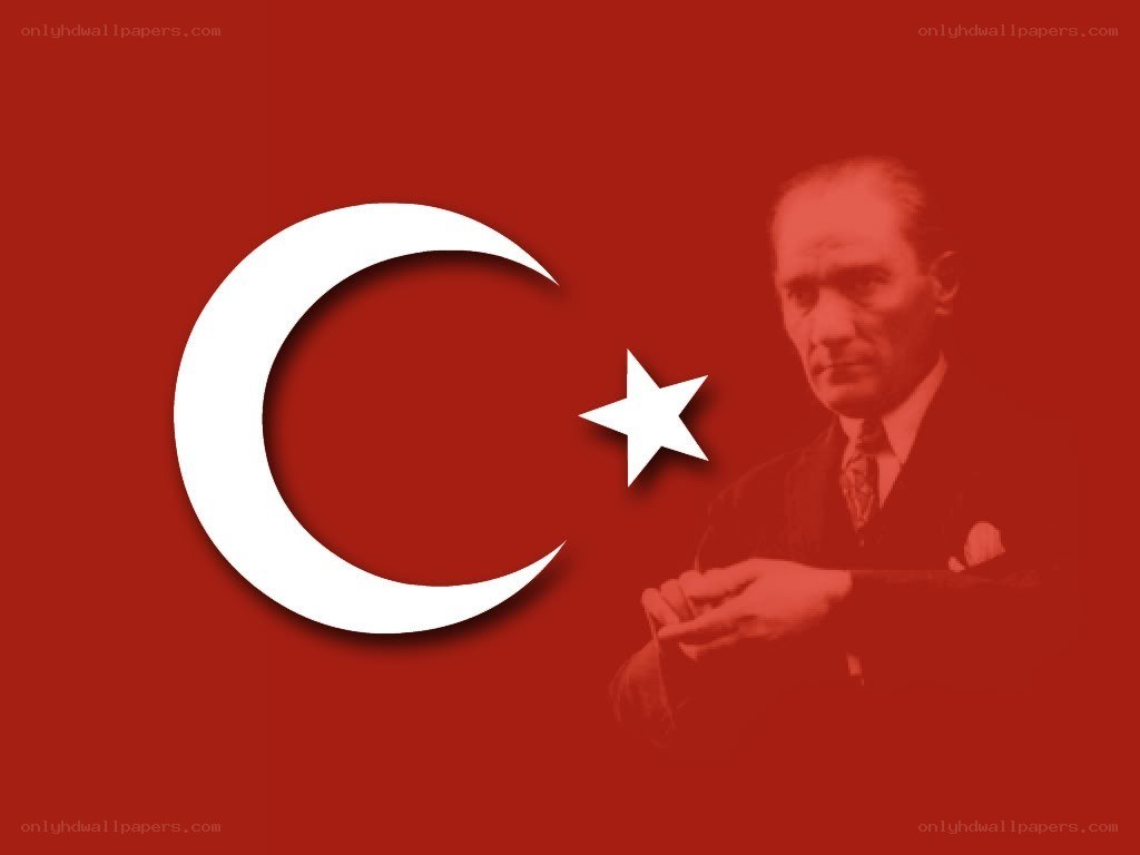 Turkish flag with Atatürk