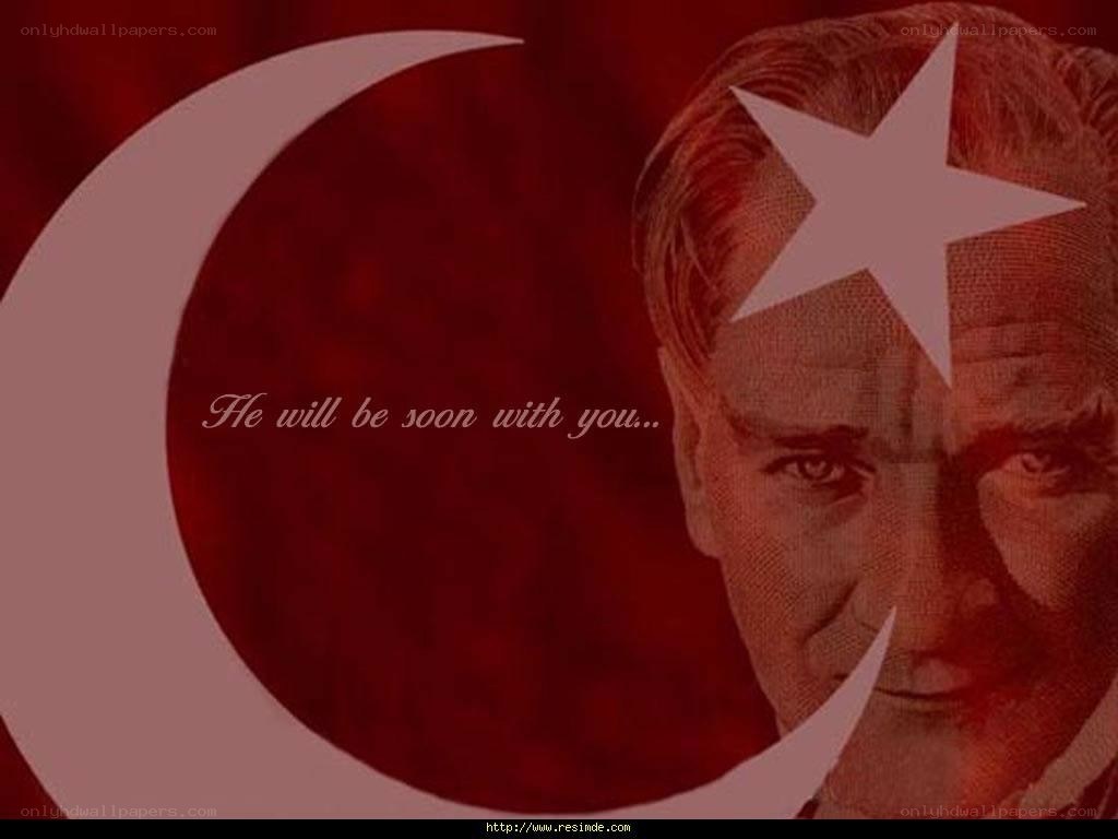 Turkish flag with Atatürk