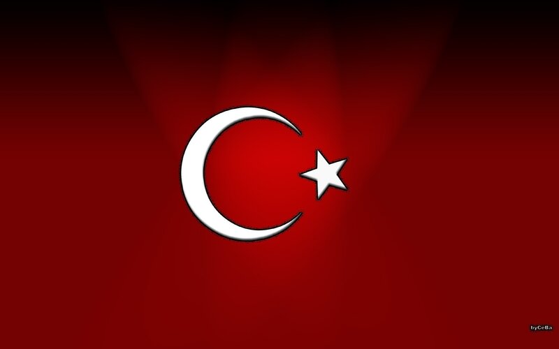 Turkish flag with crescent and star