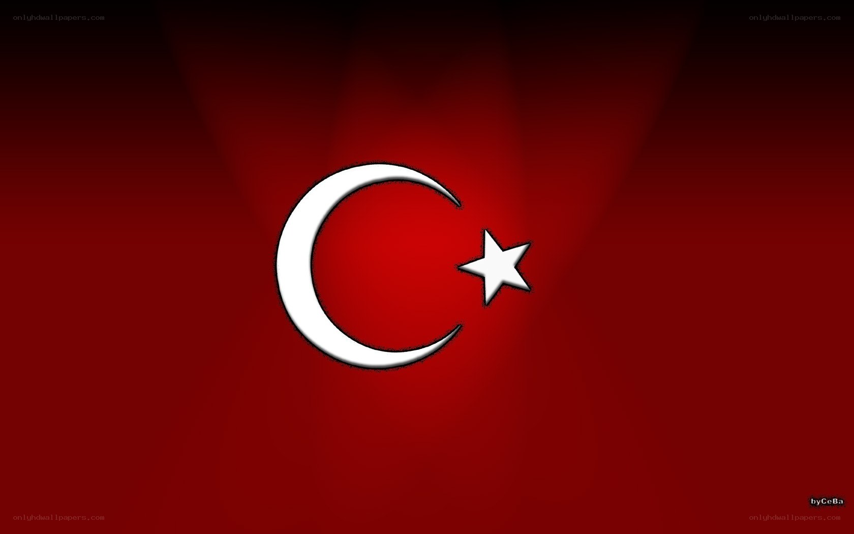Turkish flag with crescent and star