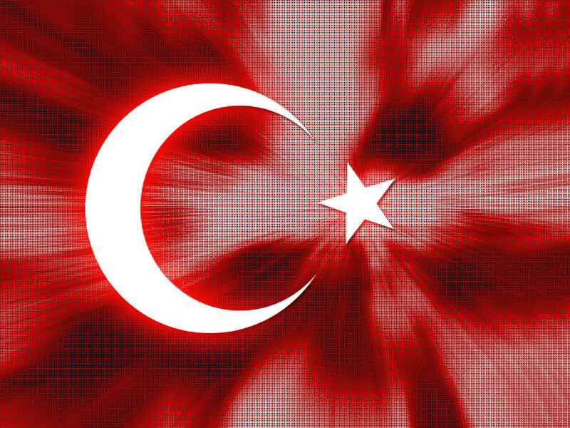 Turkish flag with digital effect