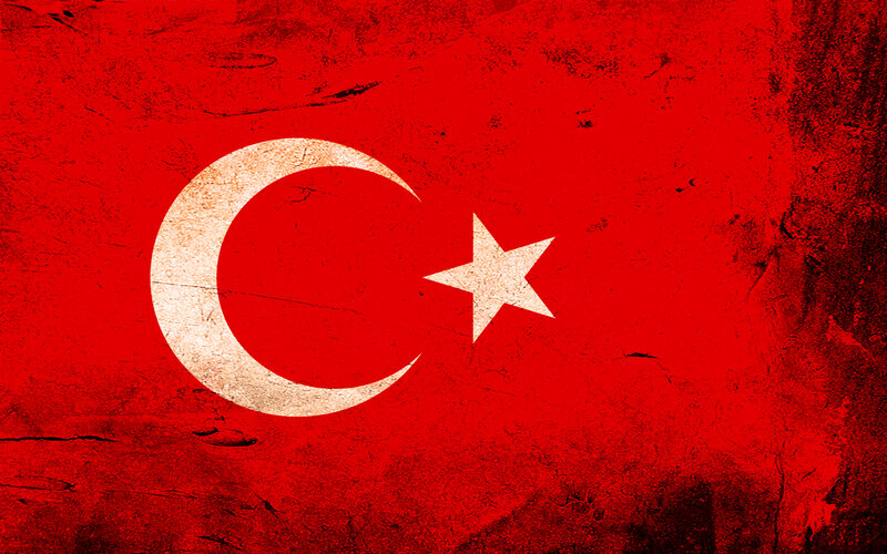 Turkish flag with distressed texture