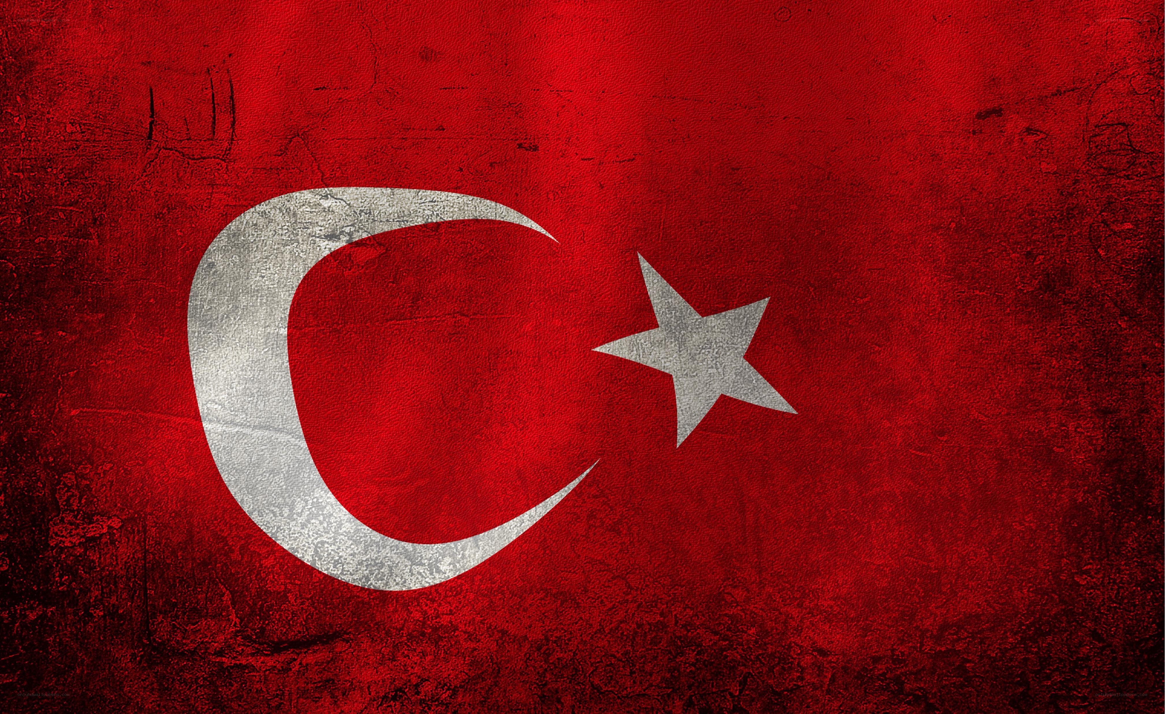 Turkish flag with grunge texture