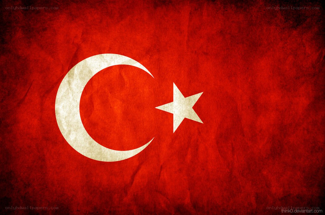 Turkish flag with grunge texture