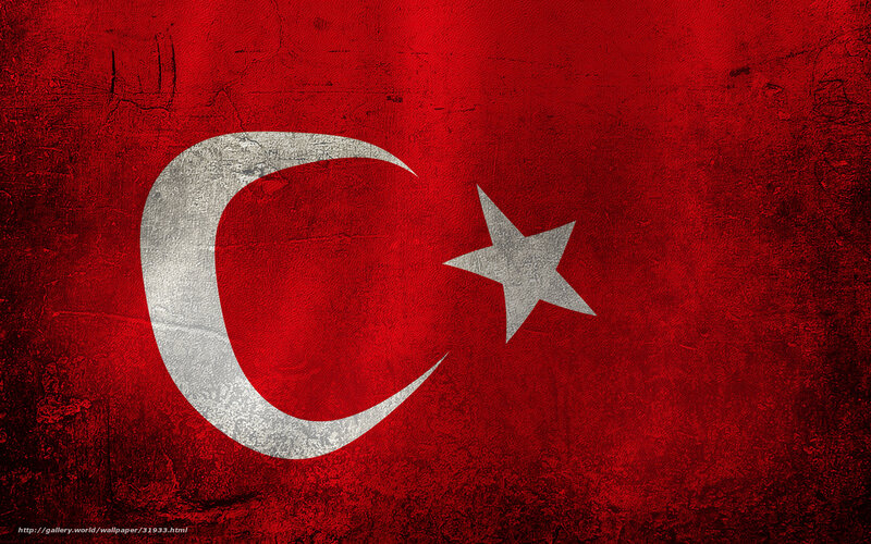 Turkish flag with grunge texture