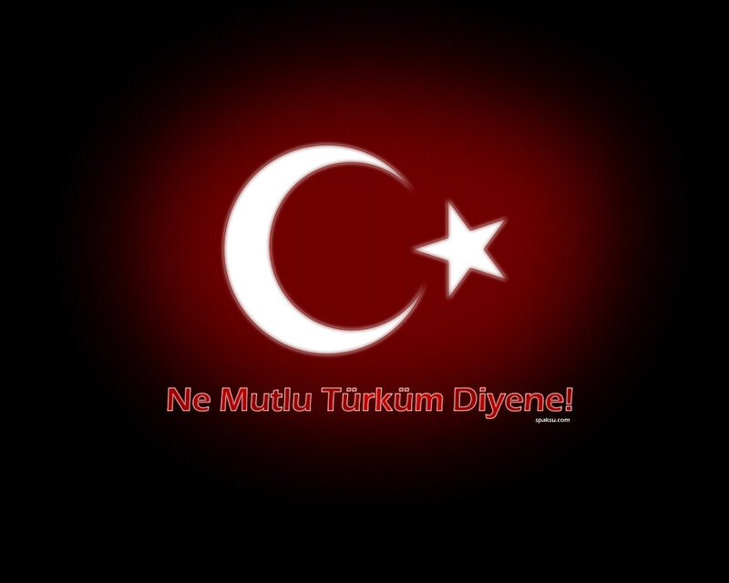 Turkish flag with slogan