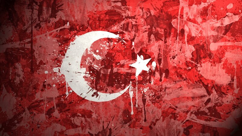 Turkish Flag with Splatter
