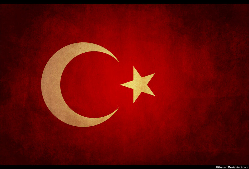 Turkish flag with vintage texture