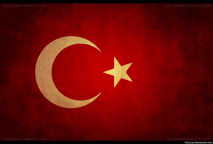 Turkish flag with vintage texture