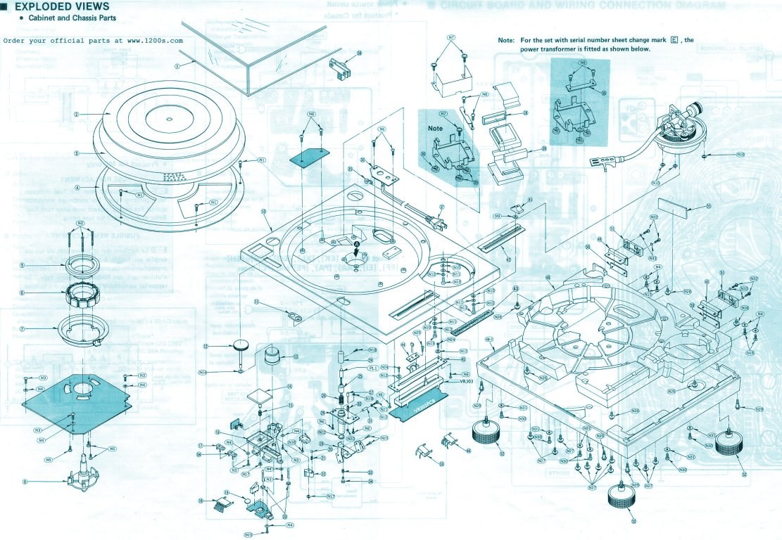 turntable exploded view diagram