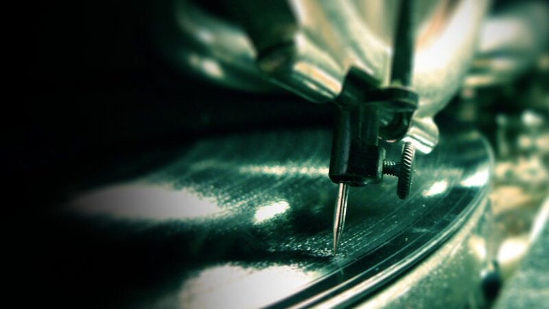 Turntable Needle on Vinyl — Black, Dramatic