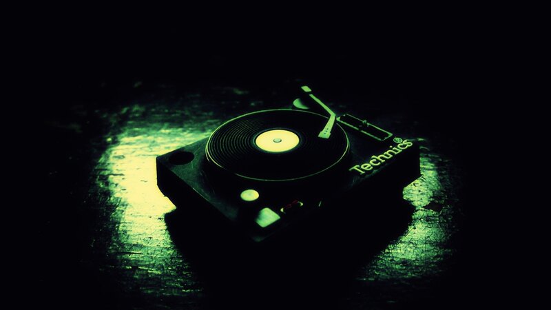 Turntable on Dark Surface