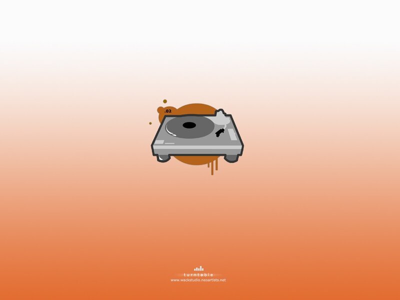 Turntable on Orange Background