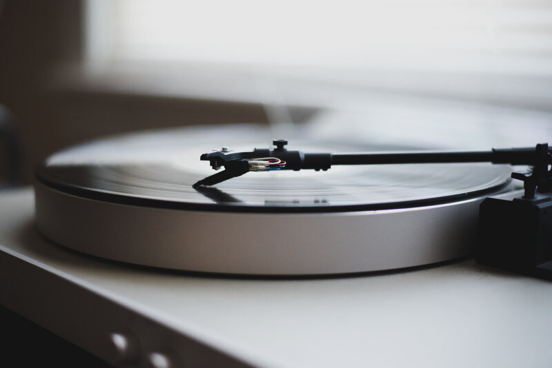 Turntable Playing Vinyl — Black, Calm, Morning