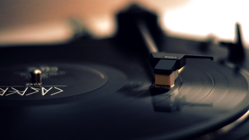 Turntable Playing Vinyl — Black, Calm, Photograph