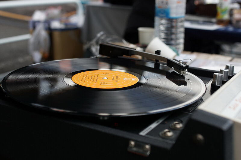 Turntable Playing Vinyl — Black, Calm, Photograph, Vinyl Record, Record Player