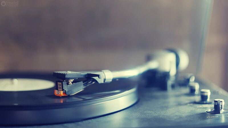 Turntable Playing Vinyl — Black, Calm, Photograph, Vinyl Record