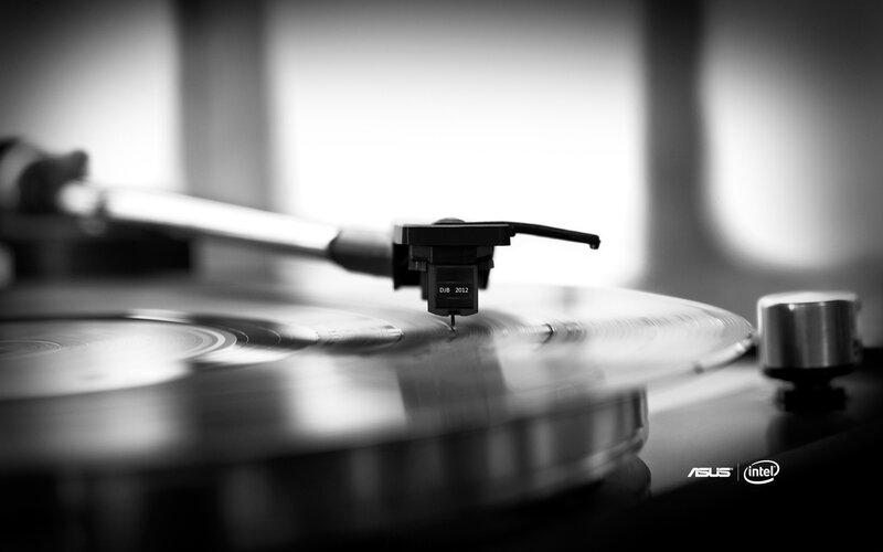 Turntable Playing Vinyl — Black