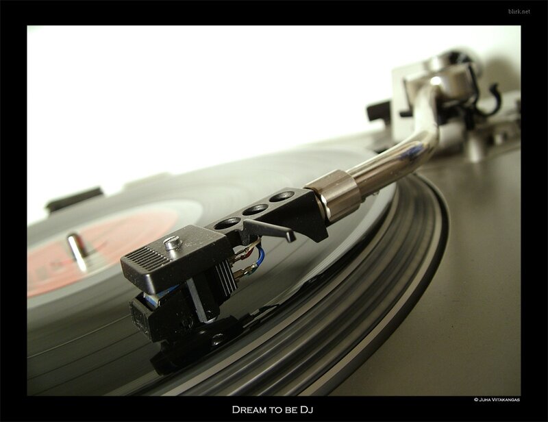 Turntable playing vinyl record