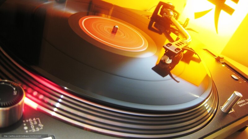 Turntable Playing Vinyl — Yellow, Warm