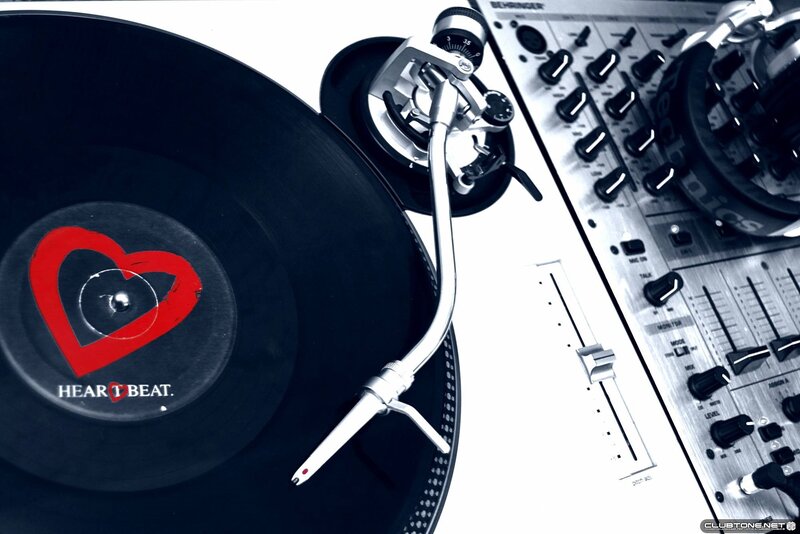 turntable with heart beat record