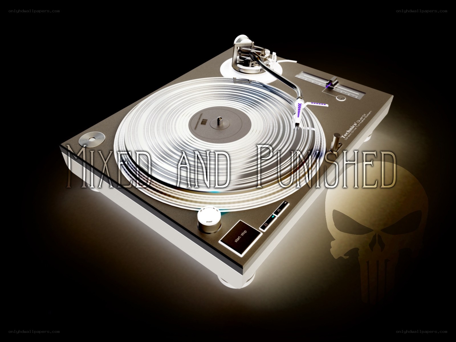 Turntable with Punisher logo