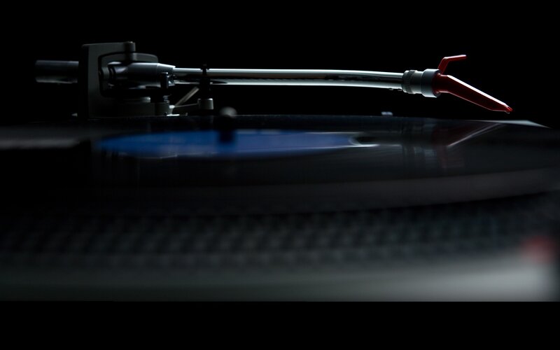 Turntable with red stylus