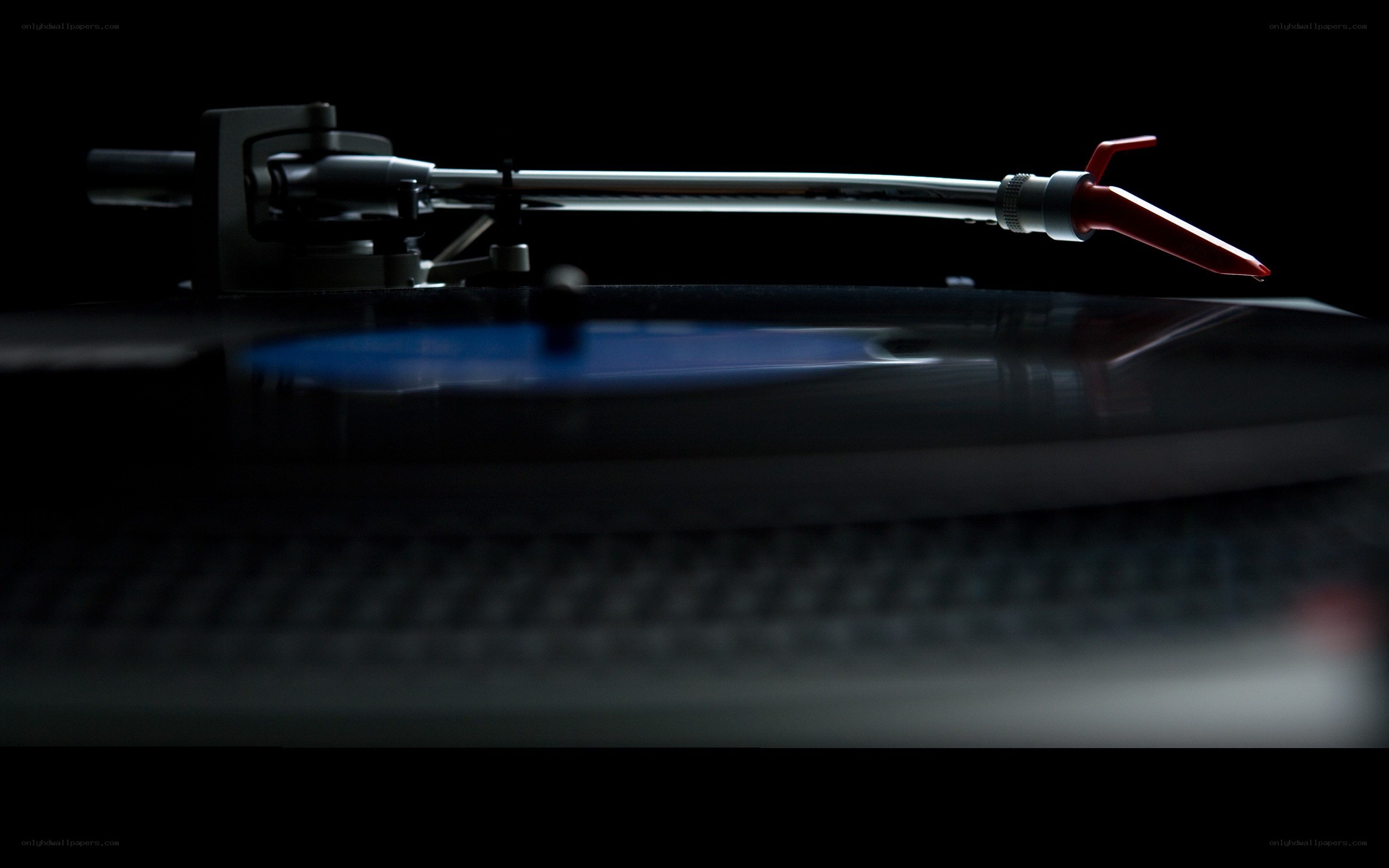 Turntable with red stylus