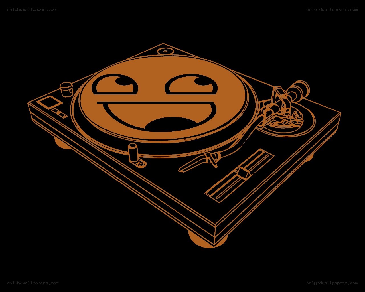 turntable with smiley face