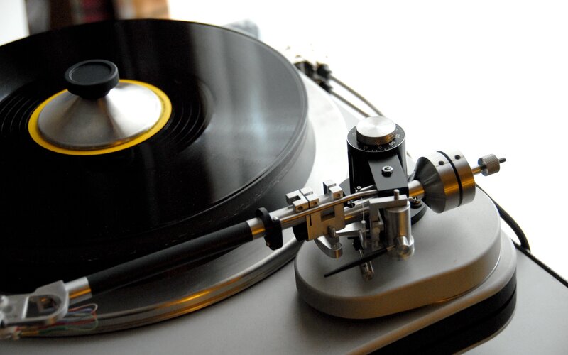 turntable with vinyl record