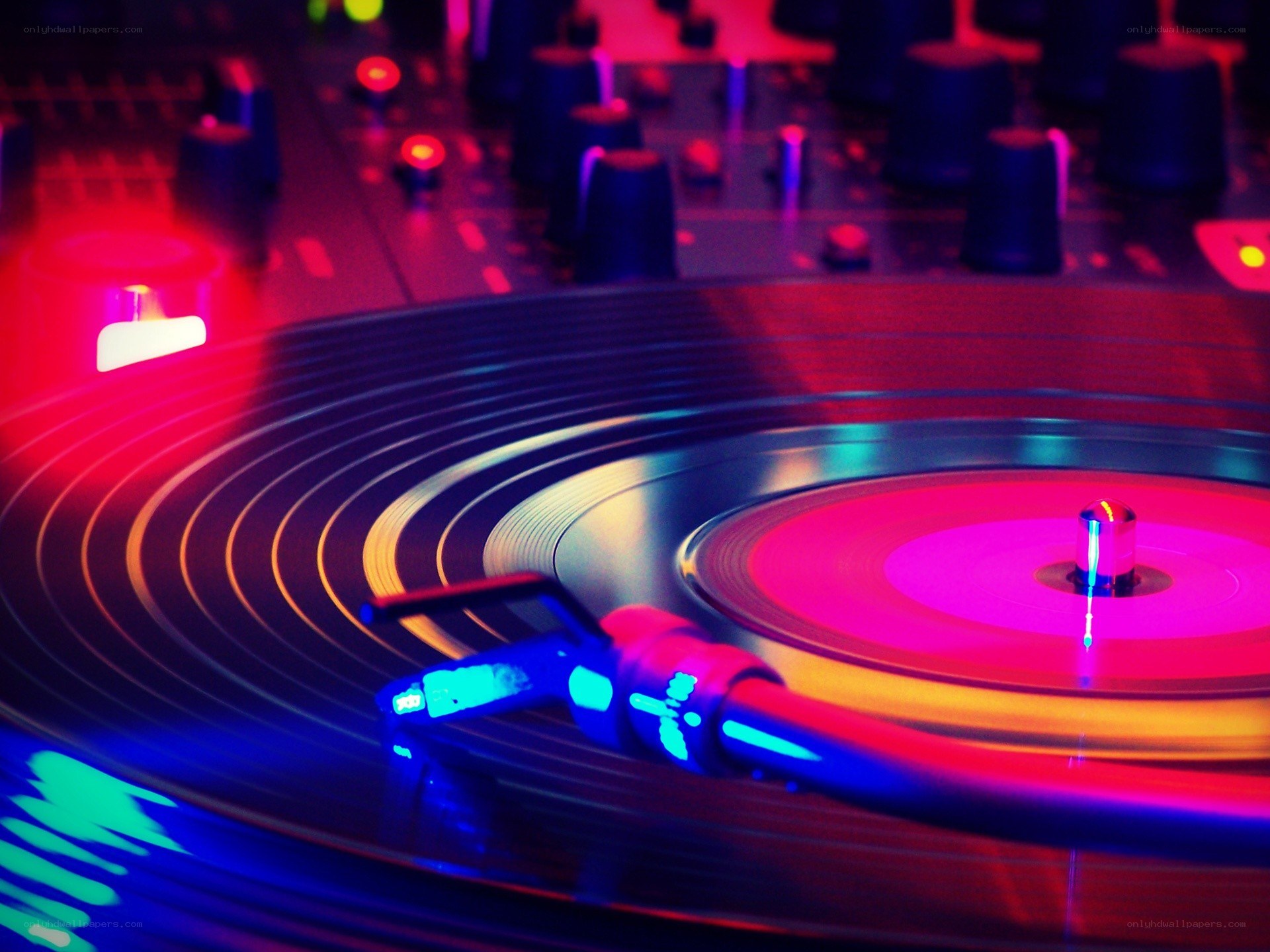 turntable with vinyl record