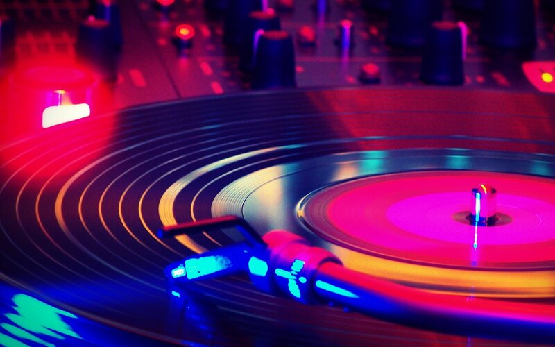 turntable with vinyl record