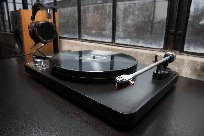 Turntable with Vinyl Record — Black, Calm, Winter