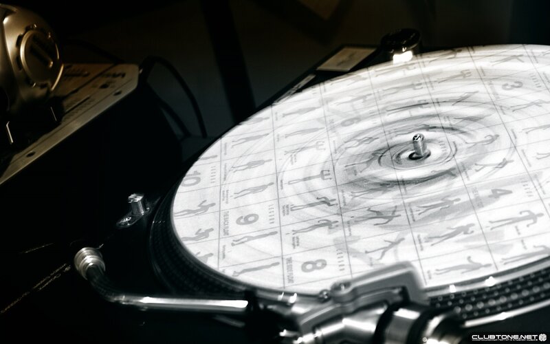 Turntable with Vinyl Record — Black, Dramatic, Night, Photograph, Headphones