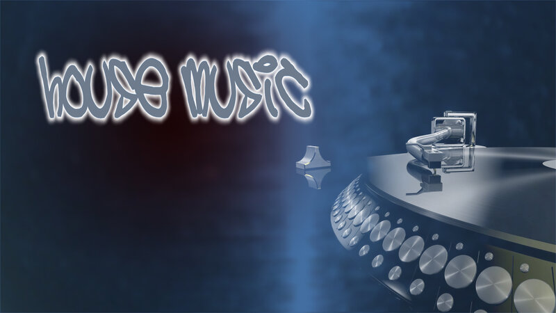 Turntable with Vinyl Record — Blue